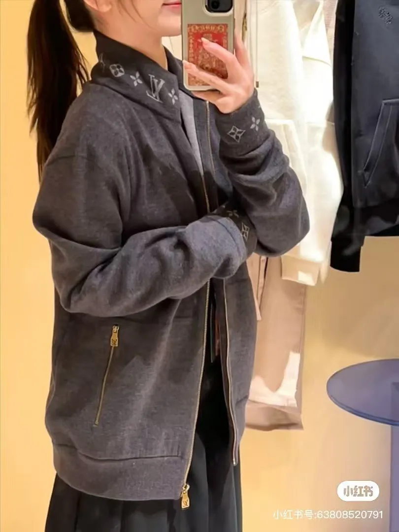 Louis Vuitton/Louis Vuitton jacquard threaded wool zipper jacket